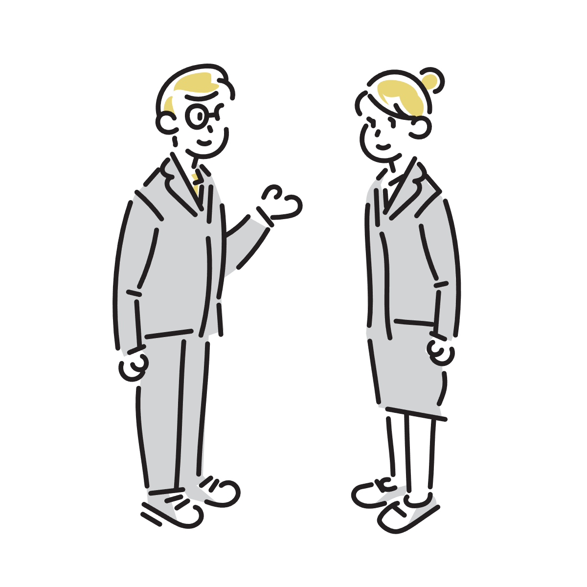 相談している社長と担当者のイラスト