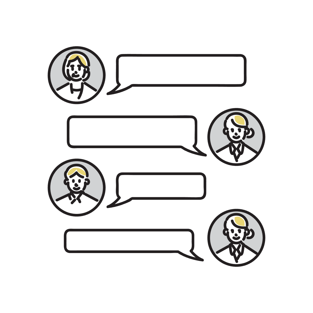 チャットで相談しているイラスト